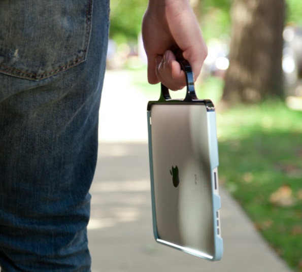 Ipad mais portatil com acessorio que permite leva-lo como se fosse uma mala