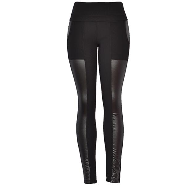 Calça Legging com couro