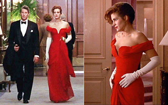Vestido vermelho de Julia Roberts