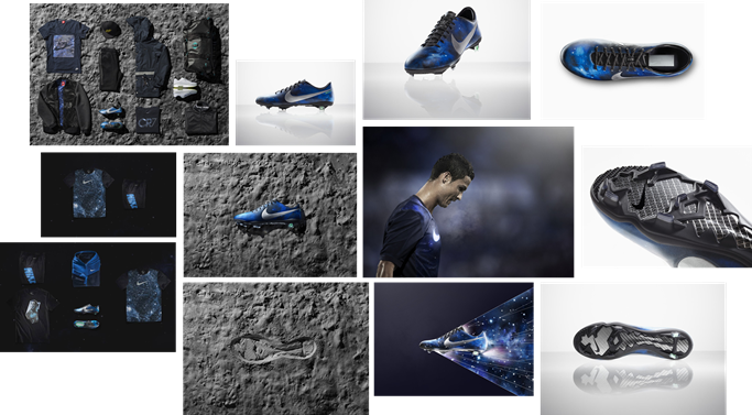 Imagens das novas chuteiras e da linha de vestuário da nike inspirada em Cristiano Ronaldo