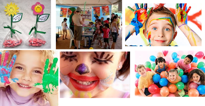 Imagens de crianças pintadas e felizes 