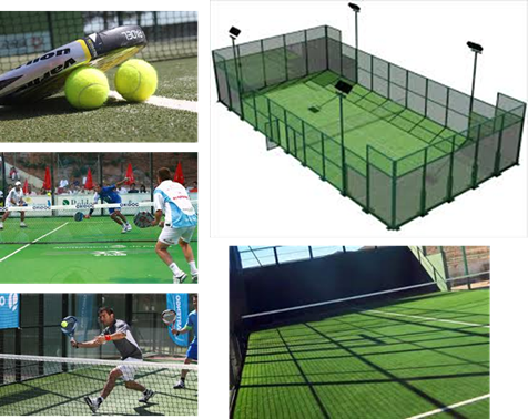 campo e material para jogar padel