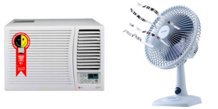 ar condicionado e ventilador - verao Brasil