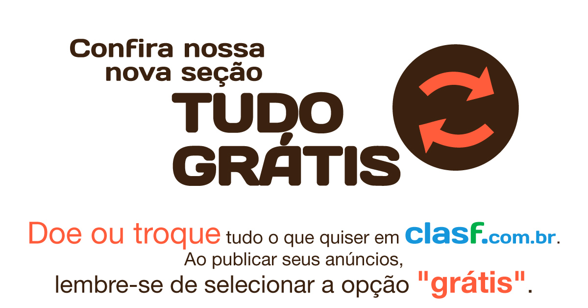 Novidade em Clasf: seção tudo grátis!